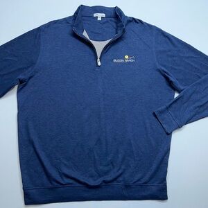 Peter Millar 1/4 Zip Sweater Mens Size XL Blue Cotton Modal Pullover Golf Preppy